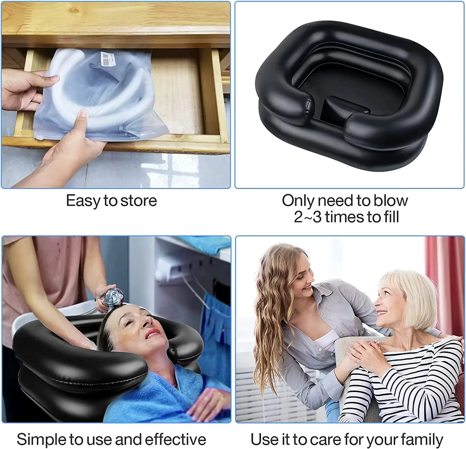 Aufblasbare PVC-Haarwaschschüssel, tragbar und faltbar, Unisex - Bild 2