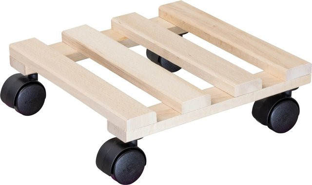 Wagner Pflanzenroller Paletti GH 0330 aus Holz in Braun, B/T/H: 28 x 28 x 8 cm - Bild 1