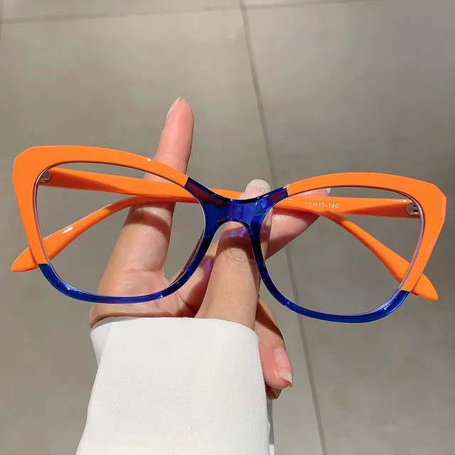 KAMMPT Korrektionsbrille Cat Eye, Vollrand, Kunststoff, Multicolor, Damen, Blaulichtfilter - Bild 1