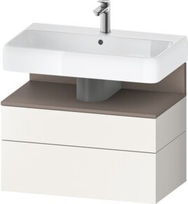 Duravit Waschtischunterschrank Qatego in Weiß, Wandhängend, mit LED-Beleuchtung und integrierten Schubladen, B/T/H: 79 x 47 x 59 cm - Bild 1