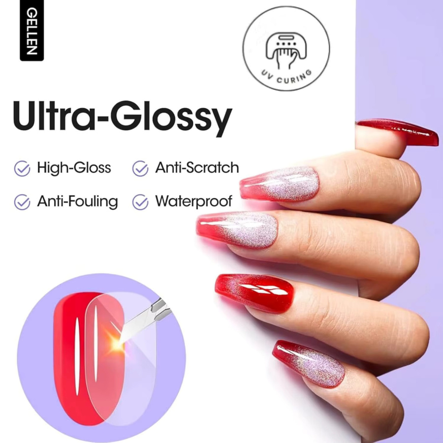 GELLEN Nagelgel-Decklack, Crystal Clear, glänzend, 18 ml - Bild 2