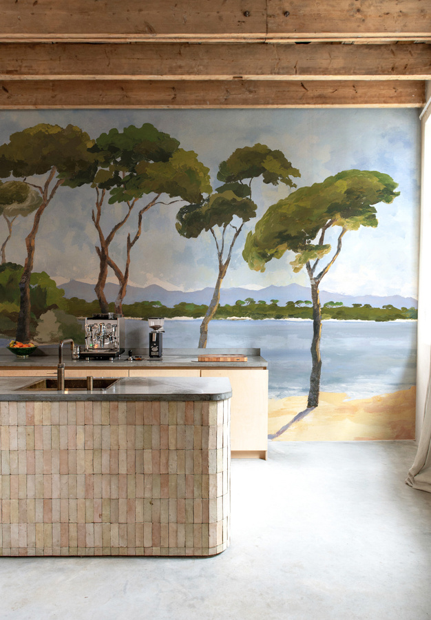 Isidore Leroy Mural Lérins Wandtapete Panel B im mediterranen Sommer-Design, Mehrfarbig - Bild 2