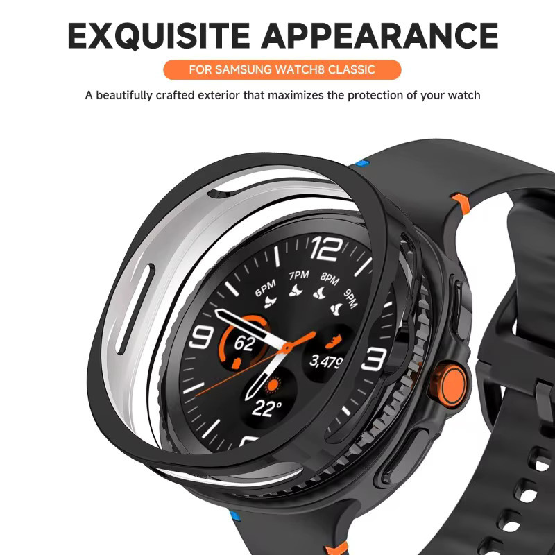 CAOWTAN Schutzhülle für Samsung Galaxy Watch 8 Classic, TPU, Schwarz - Bild 3