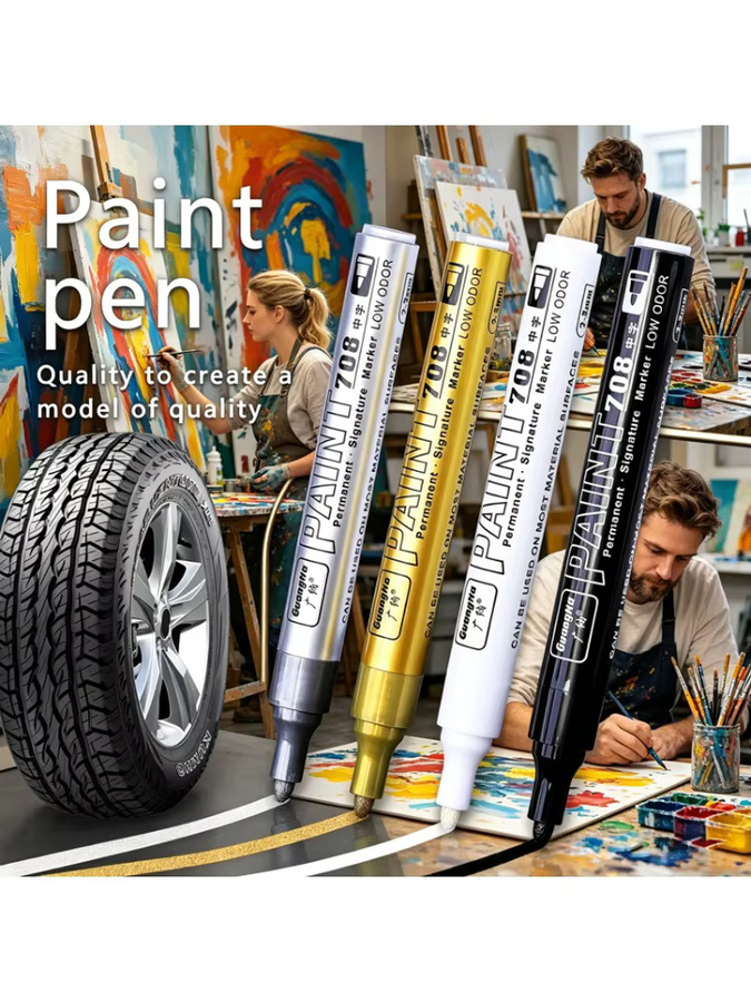 GN Permanent Metallic Farbmarker-Stifte mit Tintenset für DIY-Projekte in Gold, Silber, Weiß und Schwarz - Bild 7
