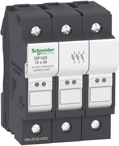 Schneider Electric DF103 Sicherungshalter, 4 Stück, grau - Bild 1