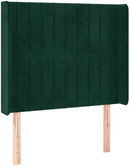 vidaXL Kopfteil mit Ohren in Dunkelgrün aus Samt, B/T/H: 103 x 16 x 128 cm - Bild 1