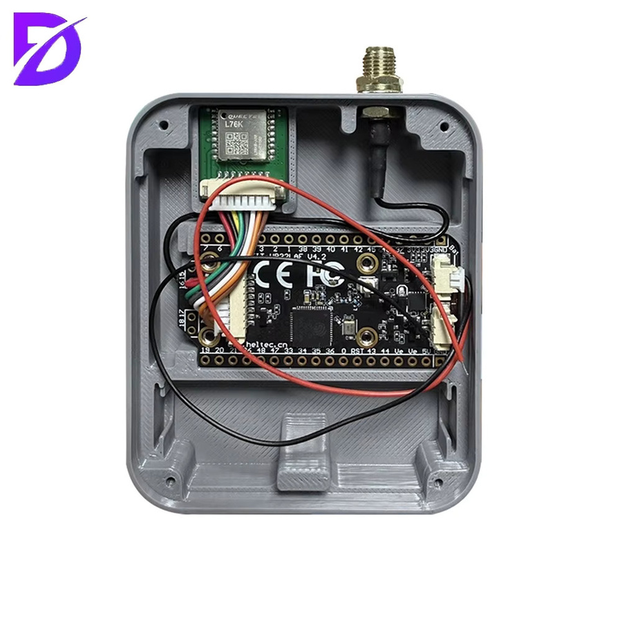 diymore Entwicklungsboard-Gehäuse für WiFi LoRa 32 V4 ESP32 mit WiFi und Bluetooth sowie Anschluss für externe Antenne, Grau-Rot - Bild 2