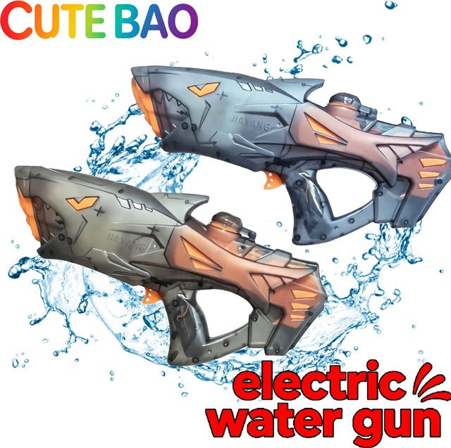 CUTE BAO Elektrische Hai-Wasserpistole, Meerestiere, Grau, Bunt / Mehrfarbig - Bild 1