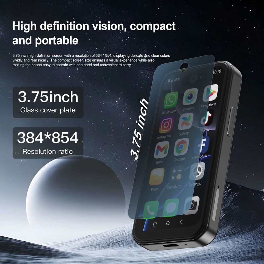 SERVO 17PRO MAX Android Mini Smartphone in Schwarz mit 3,75 Zoll Bildschirm, 16GB ROM, 3G WCDMA, Dual SIM und WiFi - Bild 4