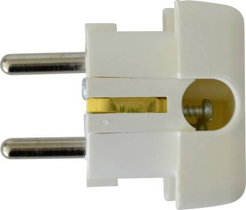 N & L 17204 Schutzkontakt-Flachstecker aus Kunststoff in Weiß für 230V - Bild 1