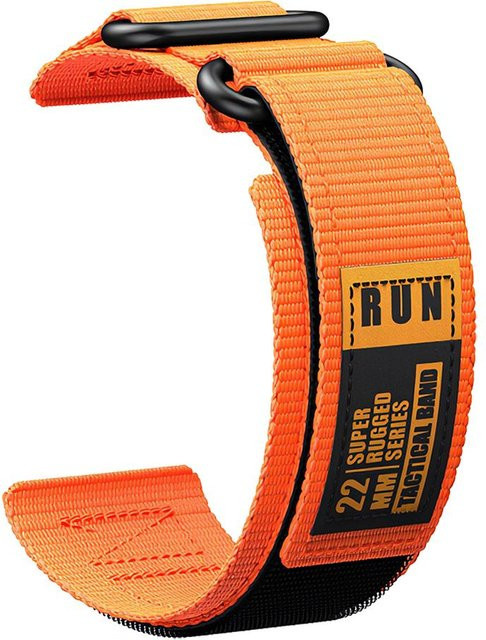 Uhrenarmband Nylon, Klettverschluss, 22 mm, orange, Herren - Bild 1