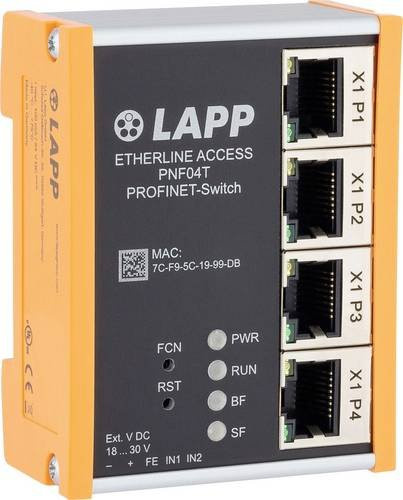 LAPP ETHERLINE ACCESS PNF04T Industrial Ethernet Switch, 100 Mbit, Orange - Bild 1