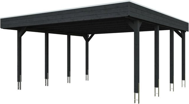 SKANHOLZ Carport Friesland aus Fichte mit EPDM-Flachdach in Anthrazit und Schwarz, B: 546 cm, T: 555 cm - Bild 4