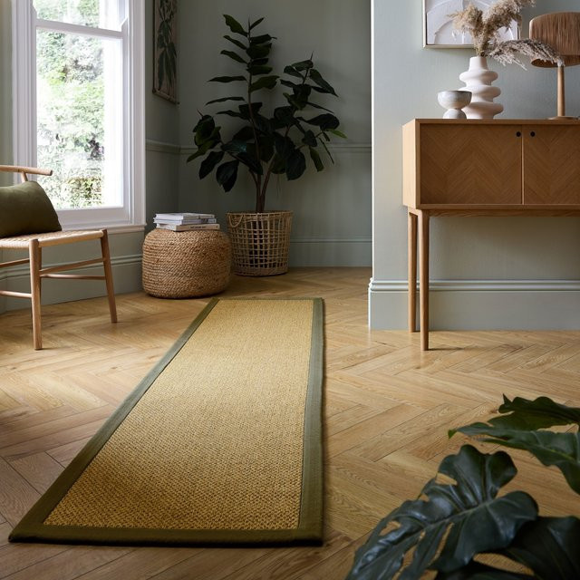 Outdoor-Läufer Bordüre Kadima Design in Natur-Grün, Breite: 60 cm, Länge: 230 cm - Bild 1