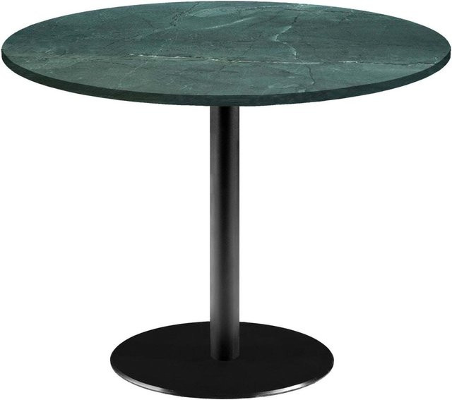 RestooTab Tisch Rome XL rund in Dunkelgrün Marmoriert mit Dekosteinen, Höhe: 75 cm, Durchmesser: 120 cm - Bild 1