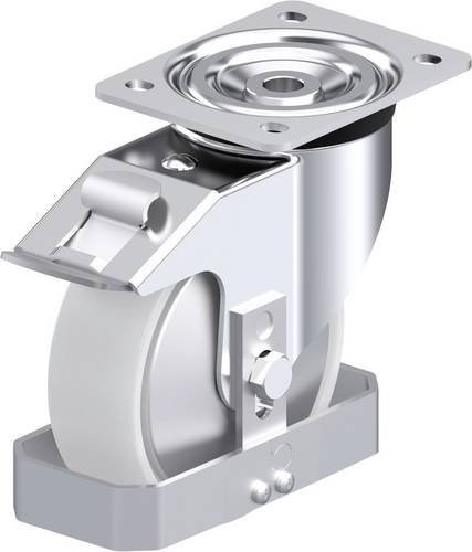Blickle L-PO 150G-FI-FA-FS Stahlblech-Lenkrolle in Silber, Rad-Durchmesser: 150 mm, Tragfähigkeit: 400 kg - Bild 1