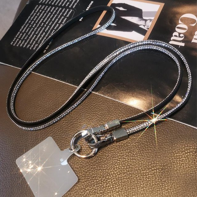 Universelles Strass Crossbody Handy-Lanyard für Damen in Braun mit Dichtungsclip - Bild 1
