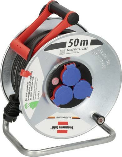 Brennenstuhl Kabeltrommel Garant S IP44 Schwarz/Silber mit 50 m Kabel - Bild 1