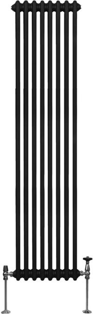 Monstershop Traditioneller 2 Spalten Heizkörper aus Stahl, Schwarz, Höhe: 180,0 cm, Breite: 38,2 cm - Bild 1