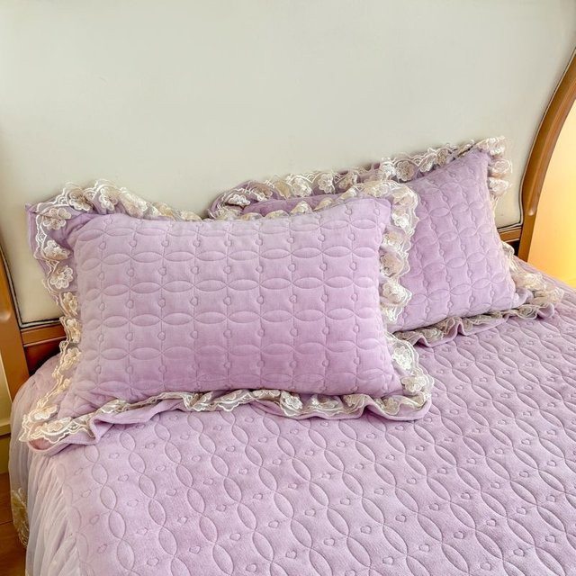 WTEMPO Plüsch Kissenbezug Set 2er Pack Violett B: 48 cm, H: 74 cm - Bild 1