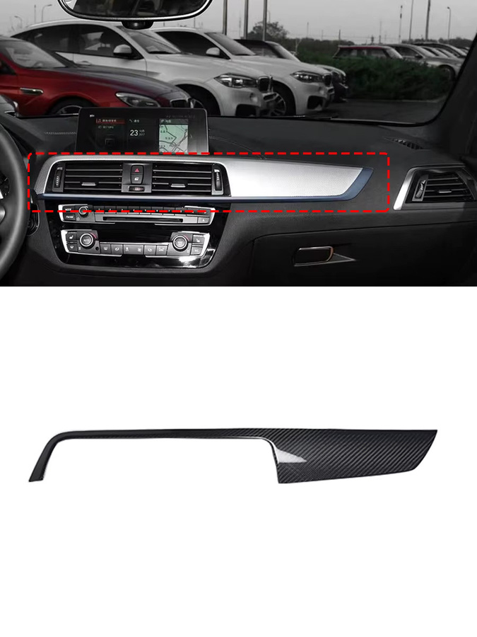 Metyoucar Mittelkonsolen-Dekorplatte aus echter Carbon-Faser für BMW 1er 2er Serie F20 F21 F22 F23 M2 F87 in Schwarz - Bild 4