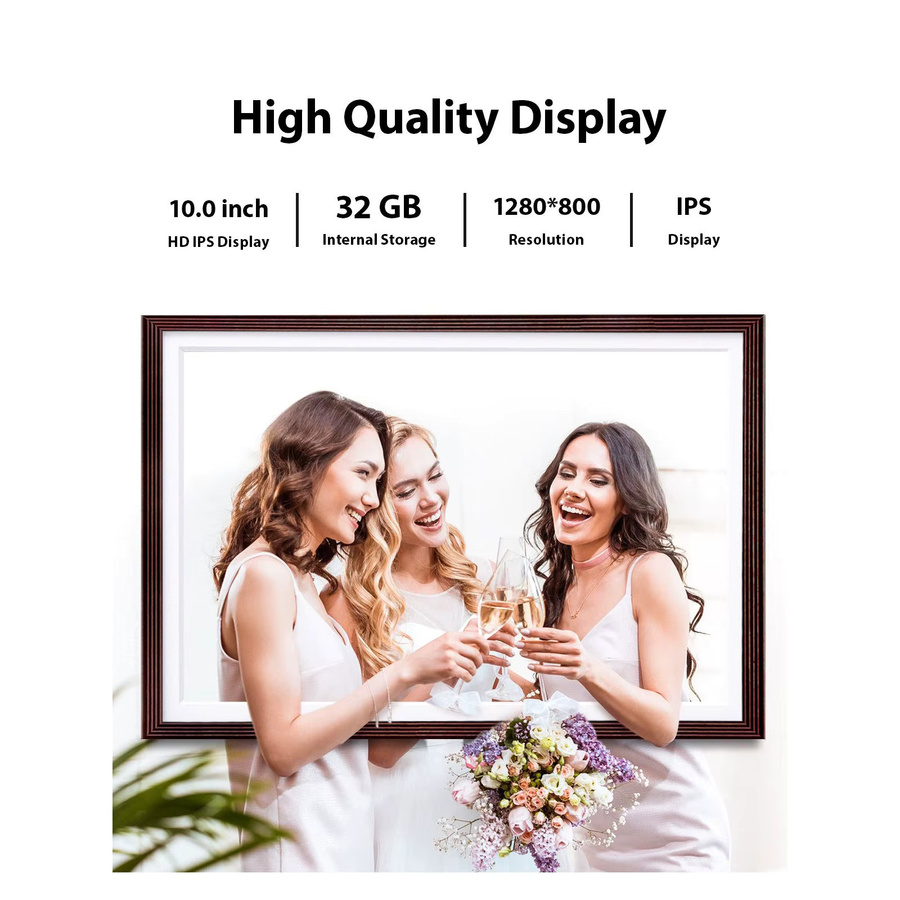 Smart Digitaler Bilderrahmen von DEMANN GMBH in Weiß mit 1280x800 HD IPS Display, WiFi Fotoübertragung, Frameo App, Körper Sensor und 32GB Speicher als intelligenter Wandbilderrahmen - Bild 3