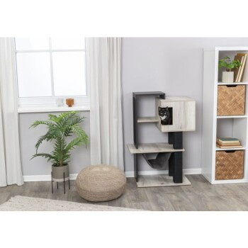 Trixie Kratzbaum CityStyle für Katzen mit Höhle und Hängematte in Grau und Schwarz - Bild 2