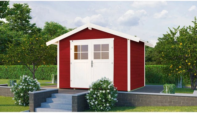 Weka Gartenhaus Casa Gr. 2 aus Holz in Rot mit Satteldach B/H/T: 380 x 249 x 295 cm - Bild 1