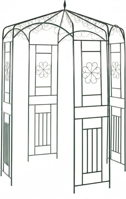 Relaxdays Rosenpavillon aus Eisen in Grün, freistehend mit floralem Design, B/T/H: 250 x 160 x 160 cm - Bild 1