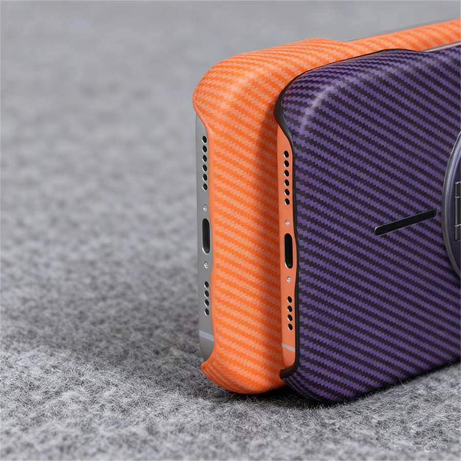 Stoßfeste Carbon Fiber Magnetische Schutzhülle für Samsung Galaxy S22 S23 S24 S25 S26 Ultra Plus in Purple - Bild 2