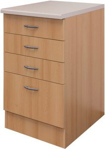 Flex-Well Küchen-Schubkastenschrank Nano in Buche Nachbildung, Farbe: Braun, B: 50 cm, H: 85 cm, T: 60 cm - Bild 1
