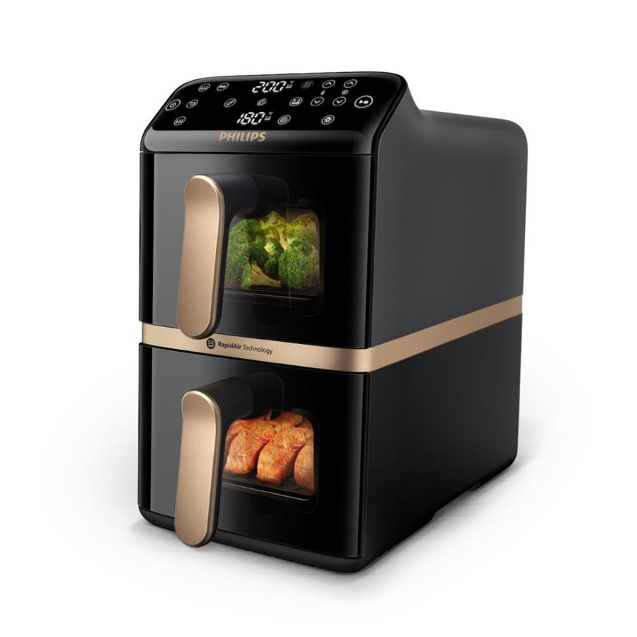 Philips Airfryer Dual Stacked 4000 Series Heißluftfritteuse NA462/70 Schwarz - Bild 3