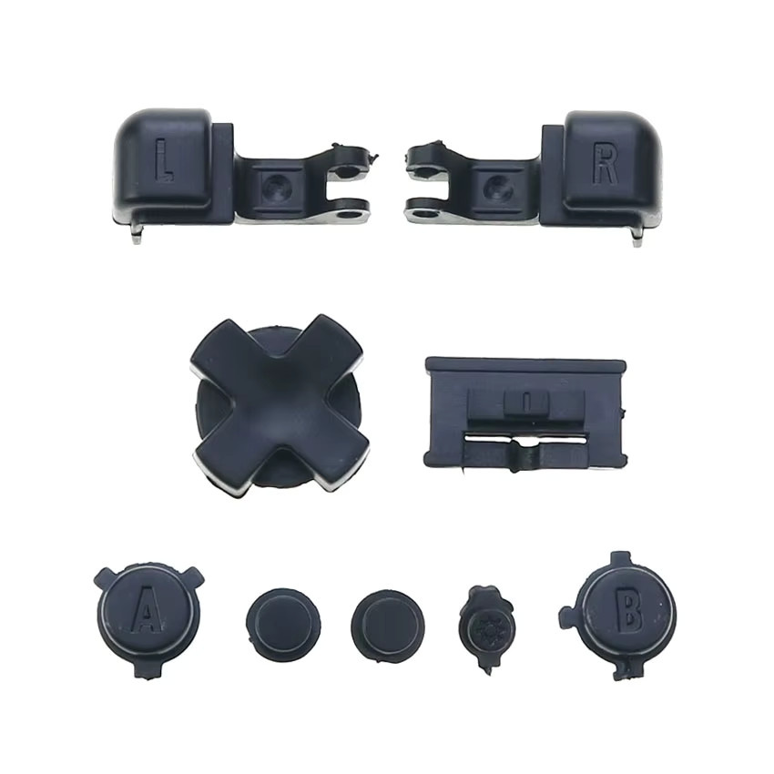 YuXi Ersatz Tasten Set für Gameboy Advance SP in Schwarz mit LR AB D-Pad und Power-Taste zur Reparatur - Bild 2