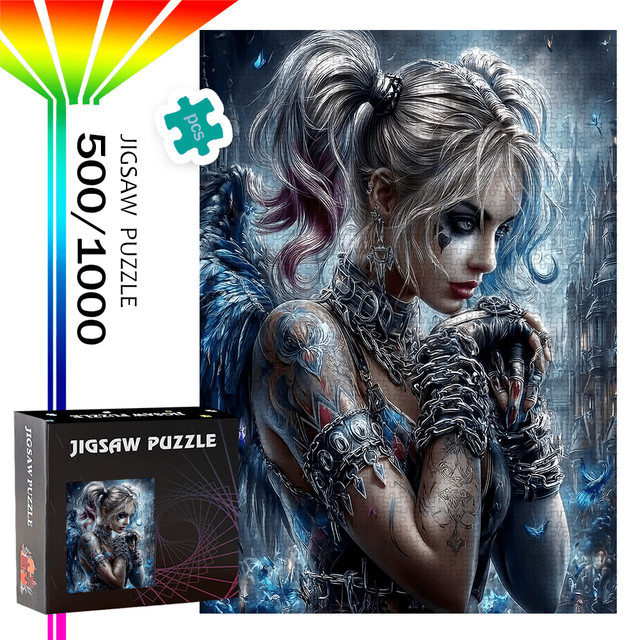AZNM Flügel und Tattoos Puzzle, bunt/mehrfarbig - Bild 1