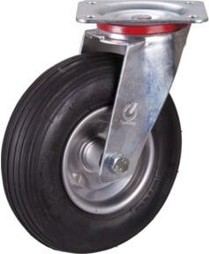VARIOfit Lenkrolle mit Luftreifen aus Stahl in Schwarz, Durchmesser: 230 mm, Breite: 65 mm - Bild 1