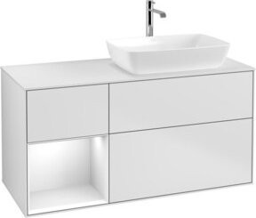 V&B Waschtischunterschrank Finion mit Wandbeleuchtung, Farbe Weiß lackiert, Breite: 120 cm, Tiefe: 50,1 cm, Höhe: 50,1 cm - Bild 1
