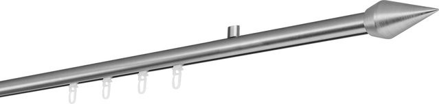 Ondeco Gardinenstange auf Maß mit Deckenträger in Edelstahl-Optik, Farbe: Silber, Breite: 320 cm - Bild 1