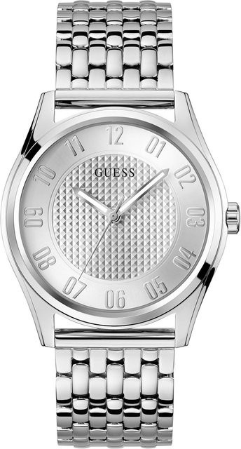 Guess Herrenuhr Tate, Quarz, Edelstahl, Silber, 42 mm, 5 ATM - Bild 1
