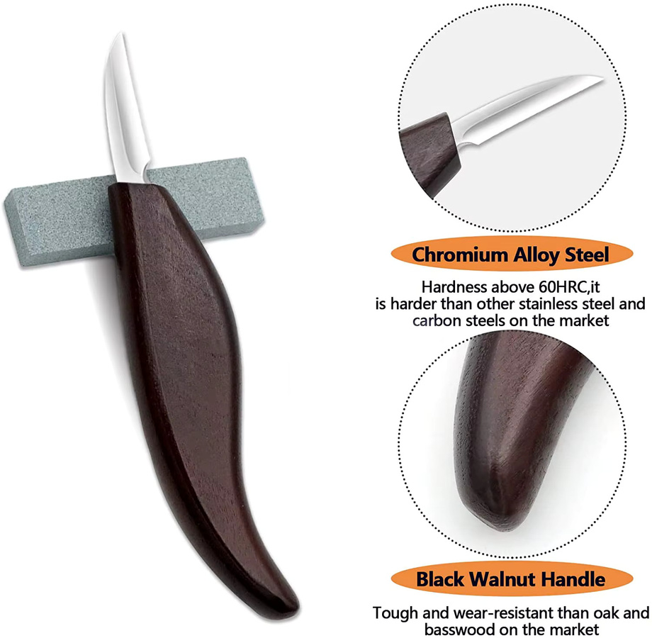 VIBRATITE 14-in-1 Holzschnitzwerkzeug-Set mit Detailmesser für Holzarbeiten und Whittling für Anfänger - Bild 3