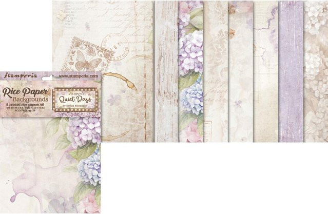 Stamperia Motiv-Strohseide Backgrounds Quiet Days in Multi - Bild 1