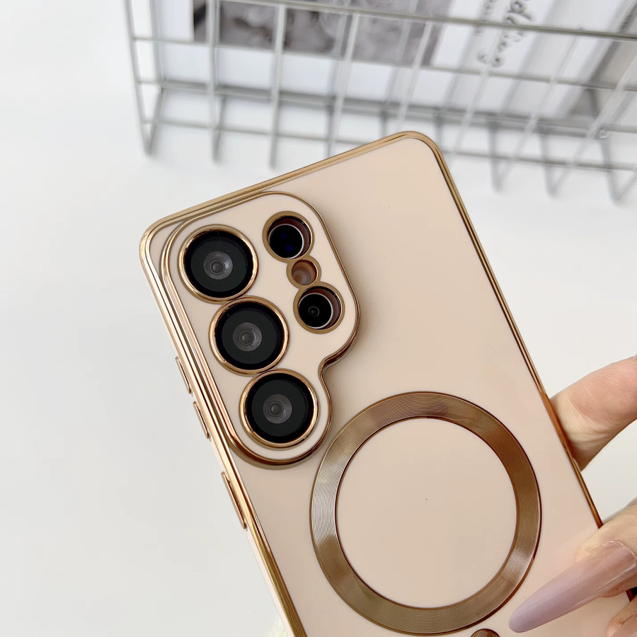 Magnetische Silikonhülle mit 6D-Beschichtung für Samsung Galaxy S22 S23 S24 S25 S26 Ultra Plus in Weiß mit MagSafe und Wireless Charging Unterstützung - Bild 2