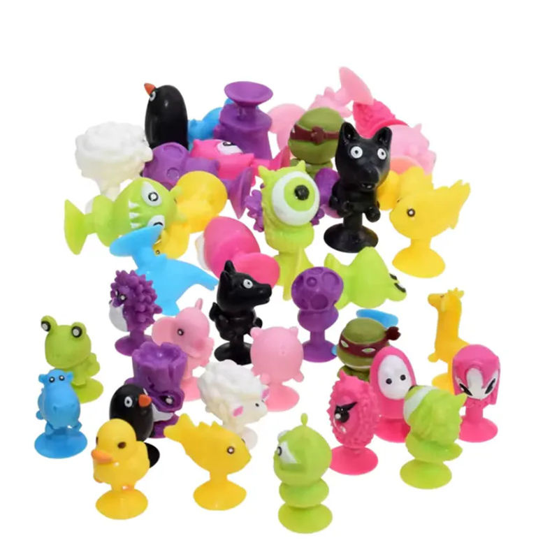 XJM Mini-Saugnapf-Monster Figuren mit Aufbewahrungsbox, mehrfarbige Kunststoff-Dekorationsfiguren für Auto, Büro und Schreibtisch - Bild 3