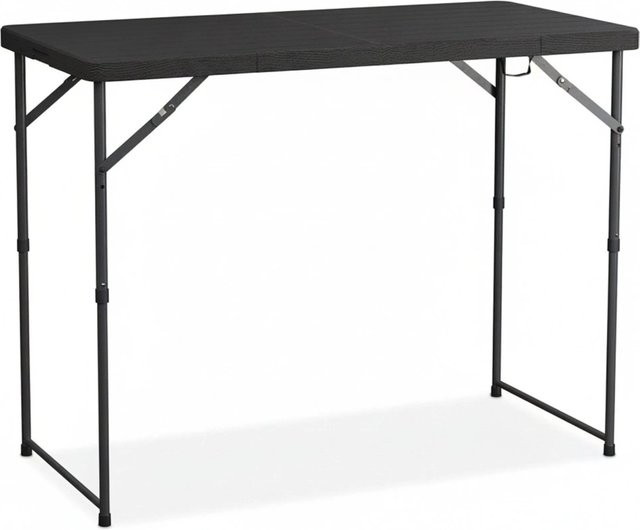 Relaxdays Gartentisch klappbar und höhenverstellbar aus Kunststoff und Stahl in Schwarz, B/T: 120 x 60 cm - Bild 1