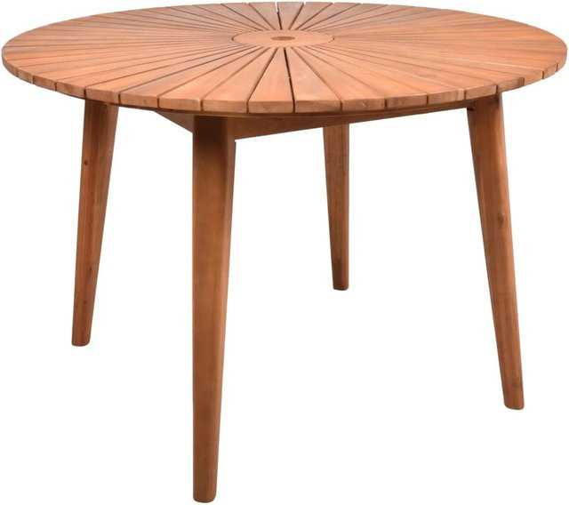 DELUKE Gartentisch DOROTY aus Akazie in Braun, runder Outdoor-Terrassentisch, B/T/H: 110 x 110 x 75 cm - Bild 1