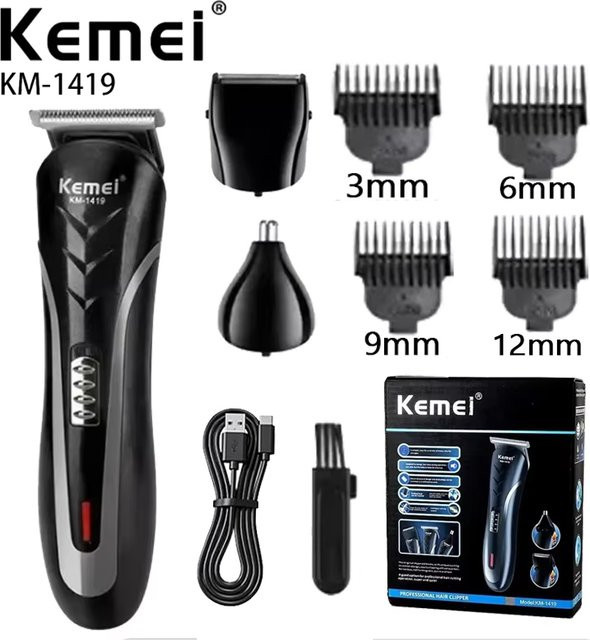 Kemei 3-in-1 Haarschneidemaschine, Schwarz, Herren - Bild 1
