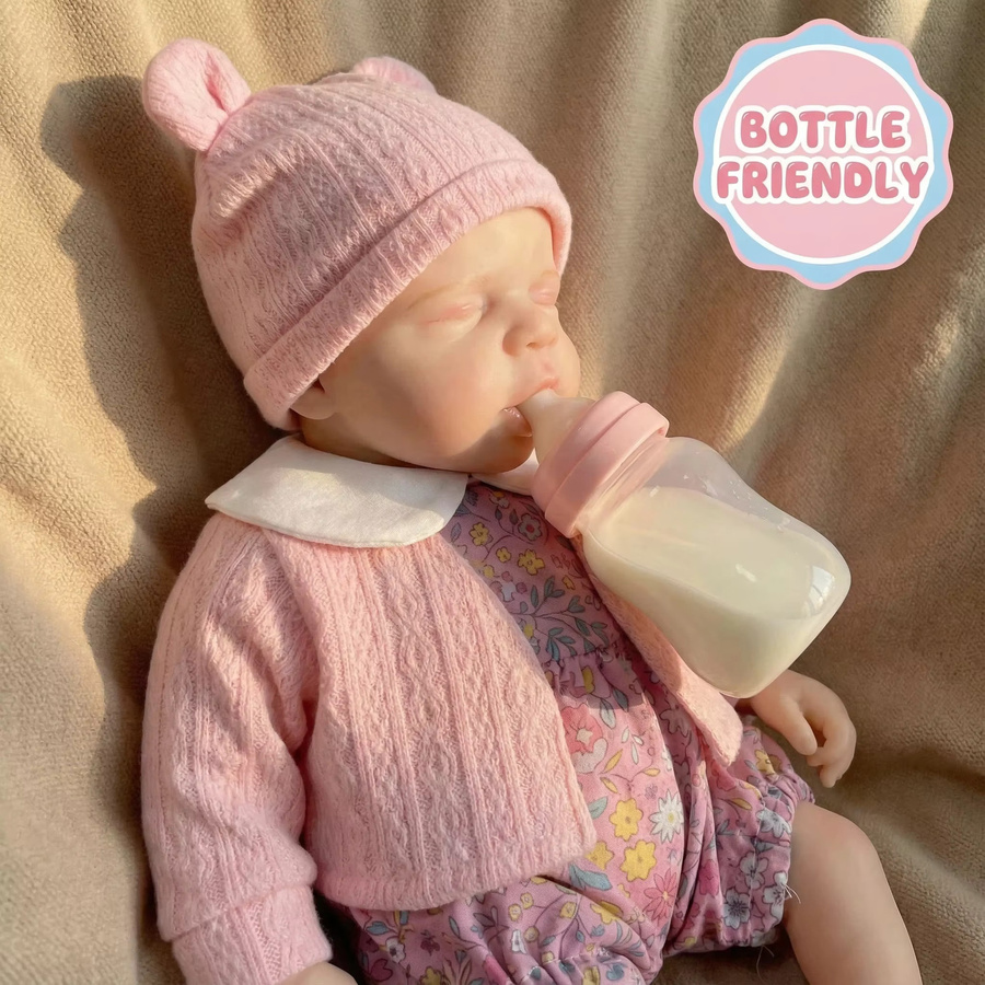 NPK Reborn-Puppe, 33cm, aus Silikon, mit vollständig öffnendem Mund - Bild 3