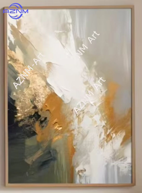Potdemiel Abstrakte Leinwanddrucke in Grün und Gold, Minimalistische Kunstposter für deine Wanddekoration im Hochformat - Bild 5
