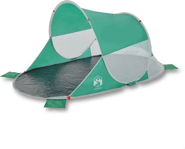 vidaXL Pop-Up Strandzelt aus Polyester in Seegrün, wasserdicht - Bild 1