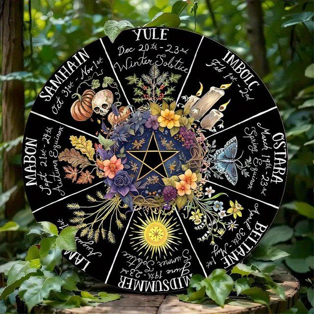 Potdemiel Vintage Pagan-Ring Wanddekoration mit floralen und mystischen Kunstmustern in Multicolor - Bild 1
