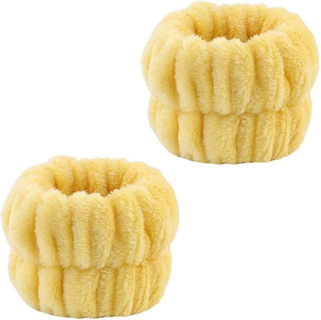 YULIN Spa Stirnband und Handgelenk-Schweißband Set, Mikrofaser, beige, 3 Stück - Bild 1